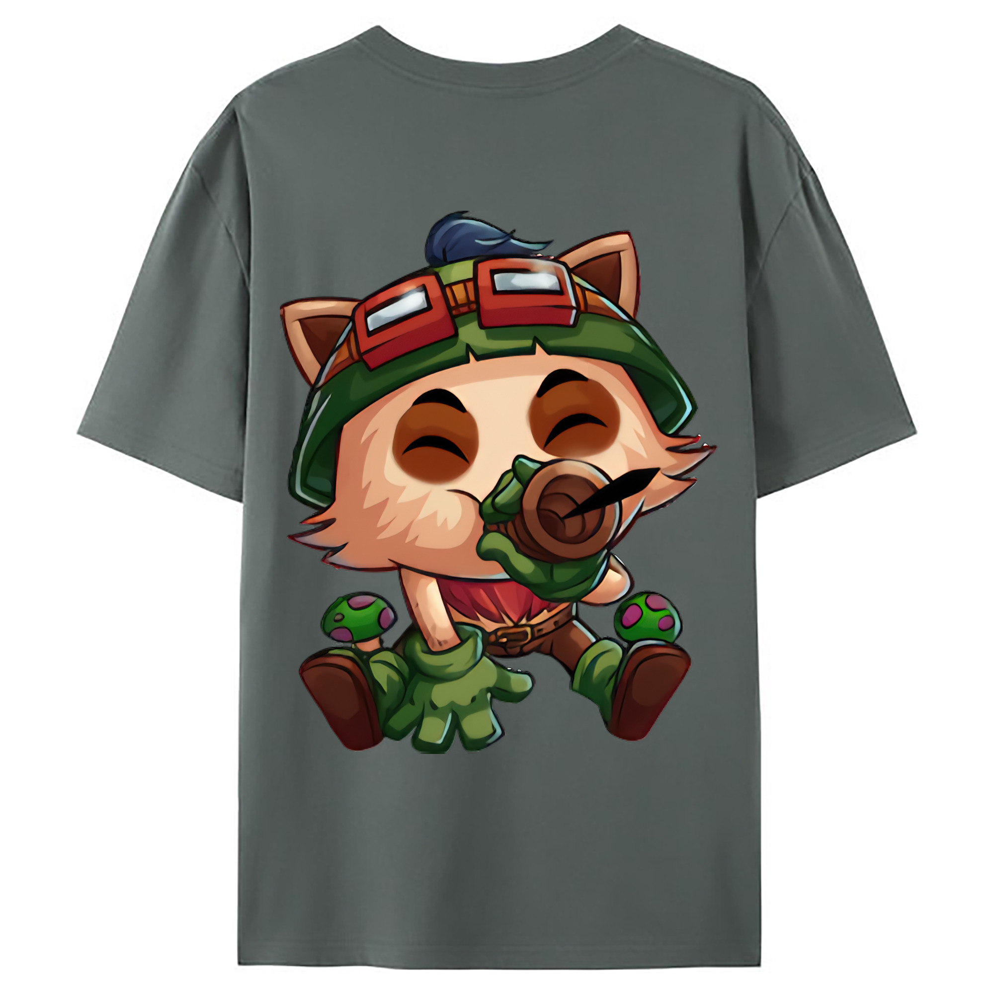 （画像用） リーグ・オブ・レジェンド League of Legends LOL 綿100％ メンズ半袖Tシャツ（バックプリント） 通気性